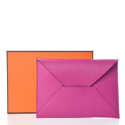 Hermes Chevre Mysore Envelope Trio Wallet Magnolia Ambre Capucine 9 of 9