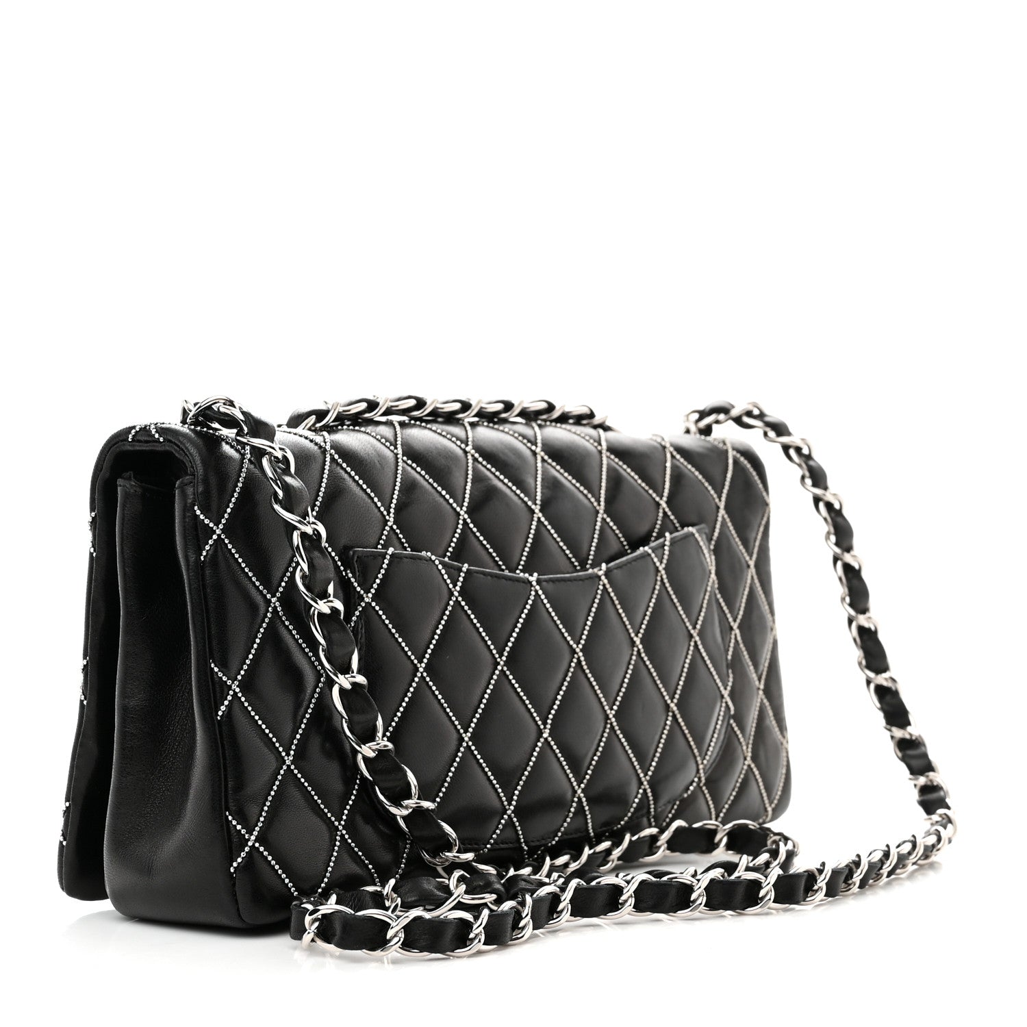 Chanel Lambskin Studded Medium Metal Beauty Flap Black 3 of 11