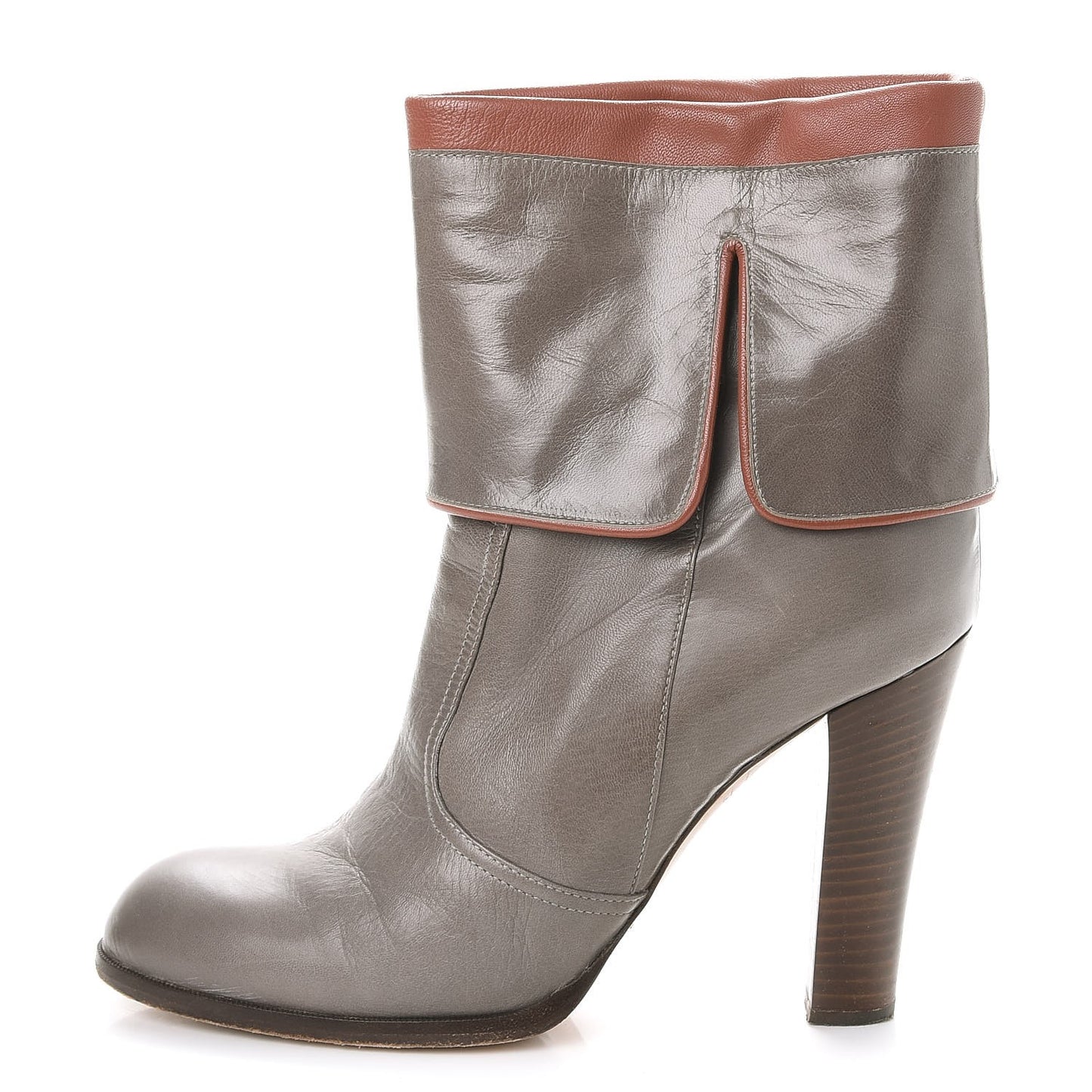 Sheepskin Fold Over Ankle Boots 39 Grey