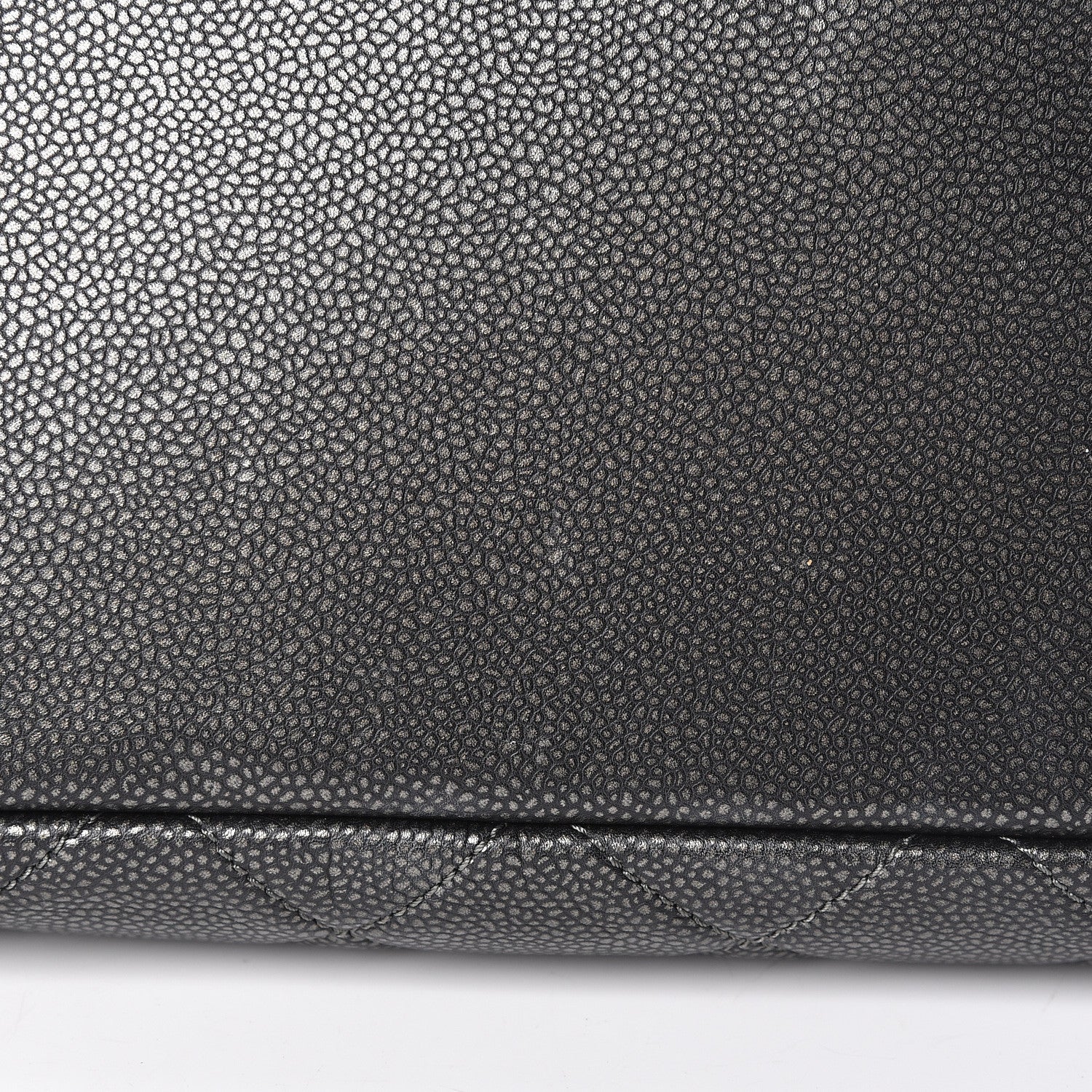 Chanel Metallic Caviar Quilted CC Tote Dark Silver 16 of 16