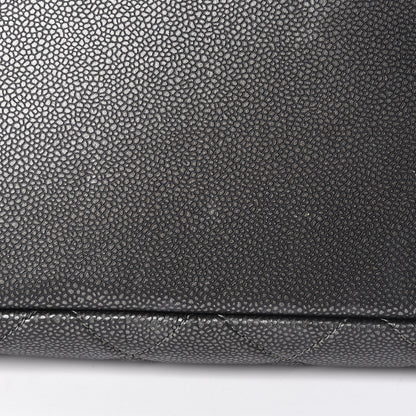 Chanel Metallic Caviar Quilted CC Tote Dark Silver 16 of 19