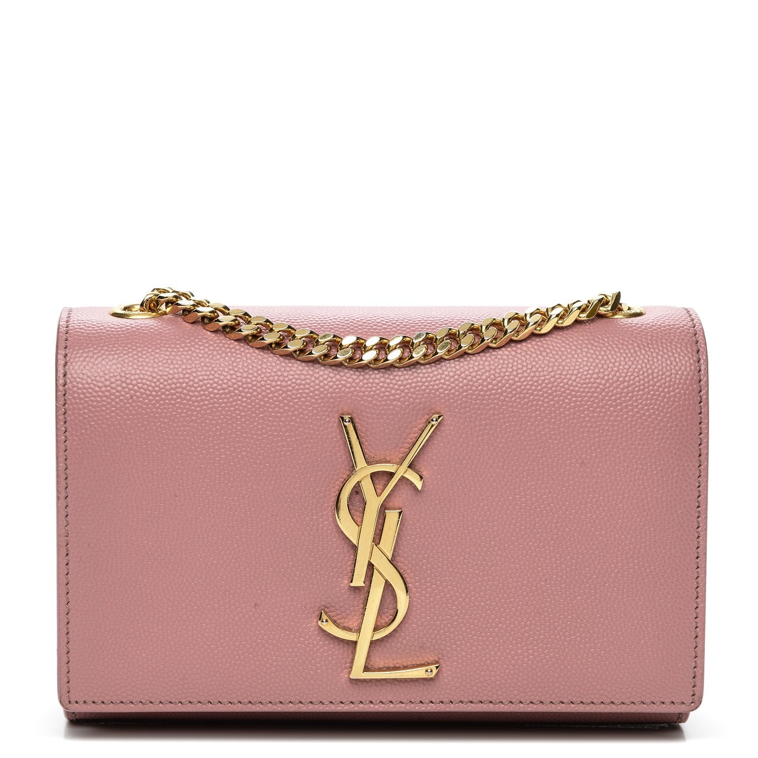 Saint Laurent Grain De Poudre Small Classic Monogram Kate Satchel Old Rose 1 of 7