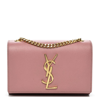 Saint Laurent Grain De Poudre Small Classic Monogram Kate Satchel Old Rose 1 of 7