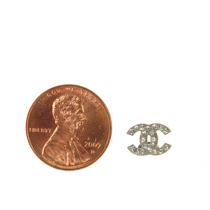Chanel Crystal Mini Timeless CC Earrings Silver 2 of 5
