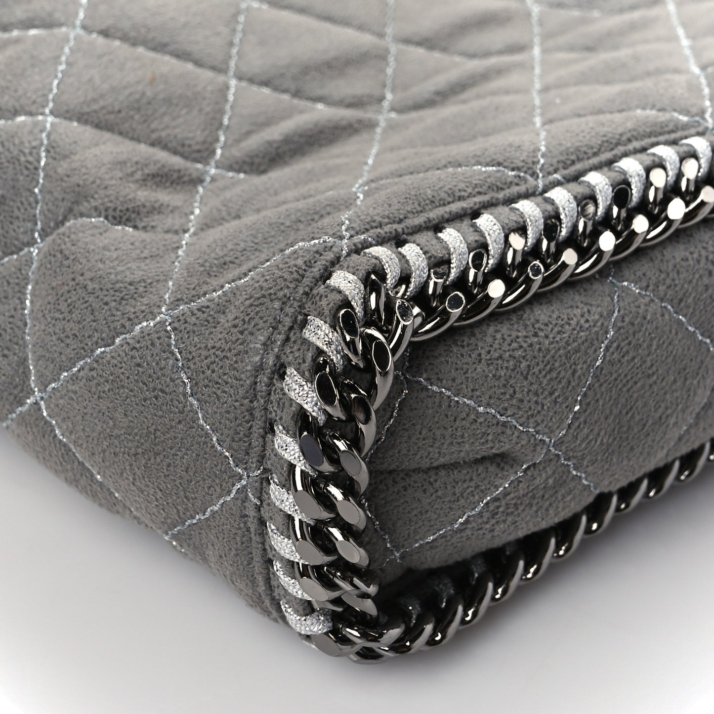 Shaggy Deer Quilted Small Falabella Tote Grey