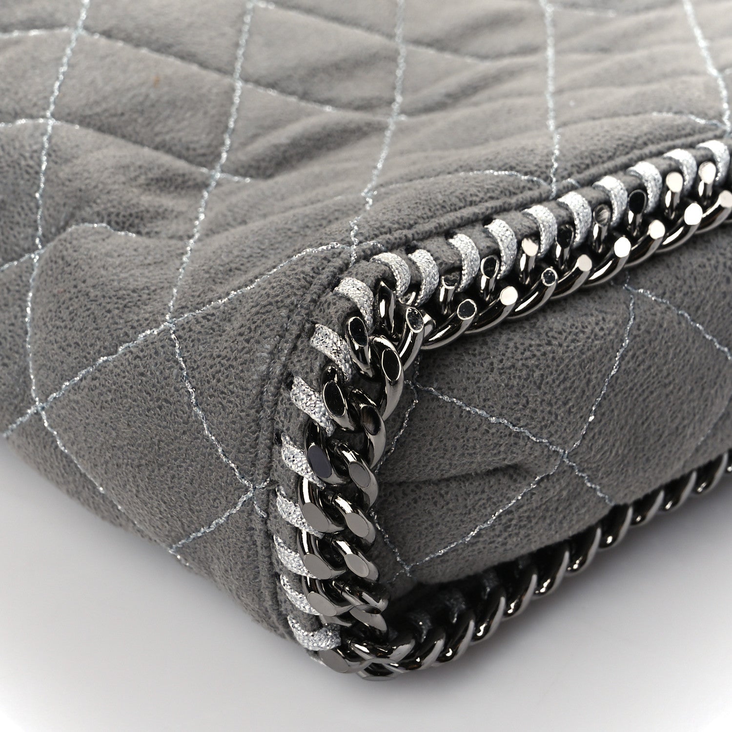 Stella McCartney Shaggy Deer Quilted Small Falabella Tote Grey 8 of 8