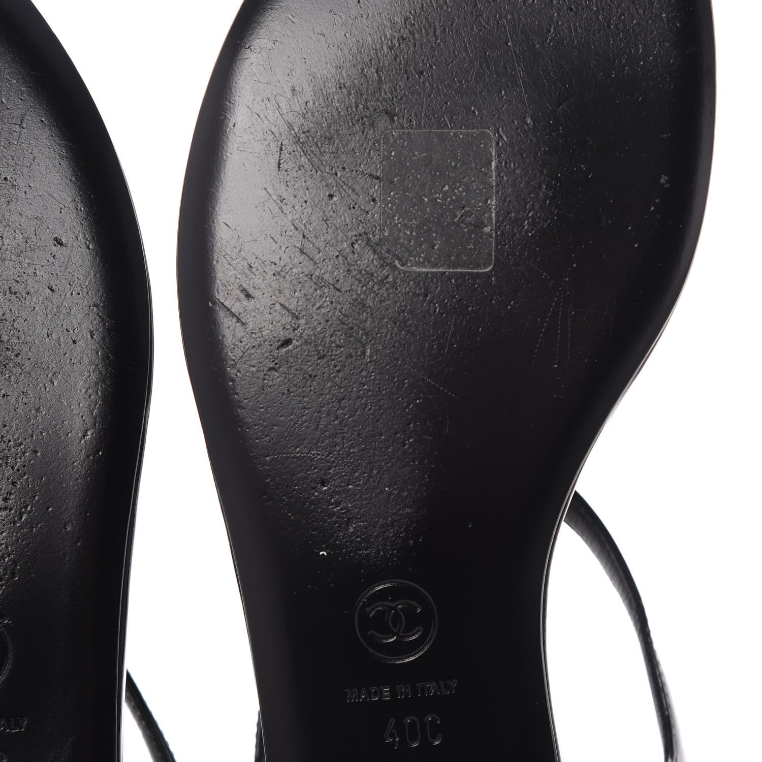 Chanel Patent Calfskin Camellia Thong Sandals 40 Black White 11 of 14