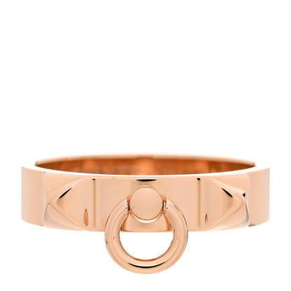 Hermes 18K Rose Gold PM Collier De Chien Ring 58 8.5 1 of 5