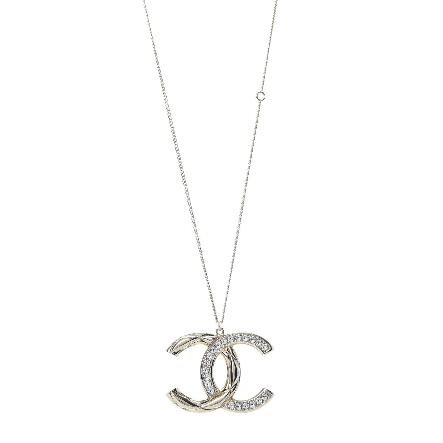 Chanel Metal Crystal 2.55 Bijoux CC Necklace Gold 1 of 5