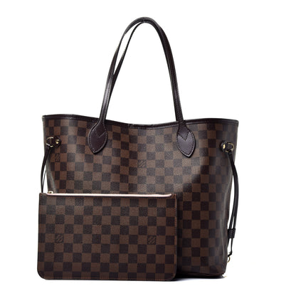 Louis Vuitton Damier Ebene Neo Neverfull MM Rose Ballerine 1 of 14