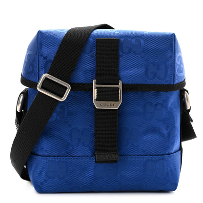 Gucci Econyl Nylon Monogram Off The Grid Messenger Bag Orient Blue Black 1 of 10