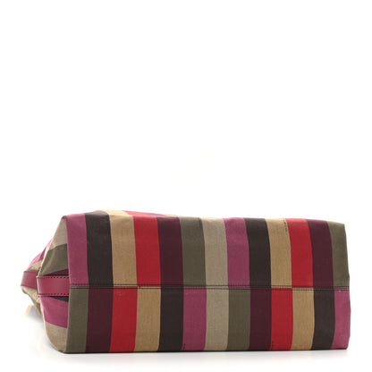 Fendi Canvas Striped Pequin Hobo Multicolor 4 of 16