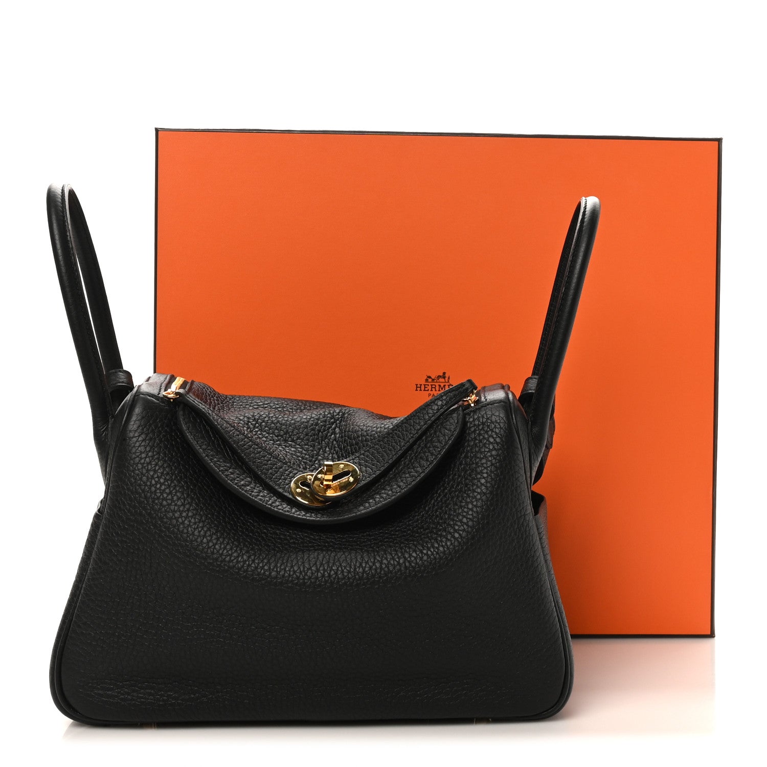 Hermes Taurillon Clemence Lindy 26 Black 11 of 11
