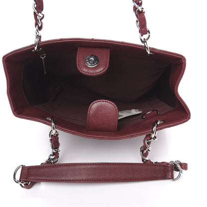 Chanel Caviar Quilted Petit Shopping Tote PST Burgundy 5 of 12