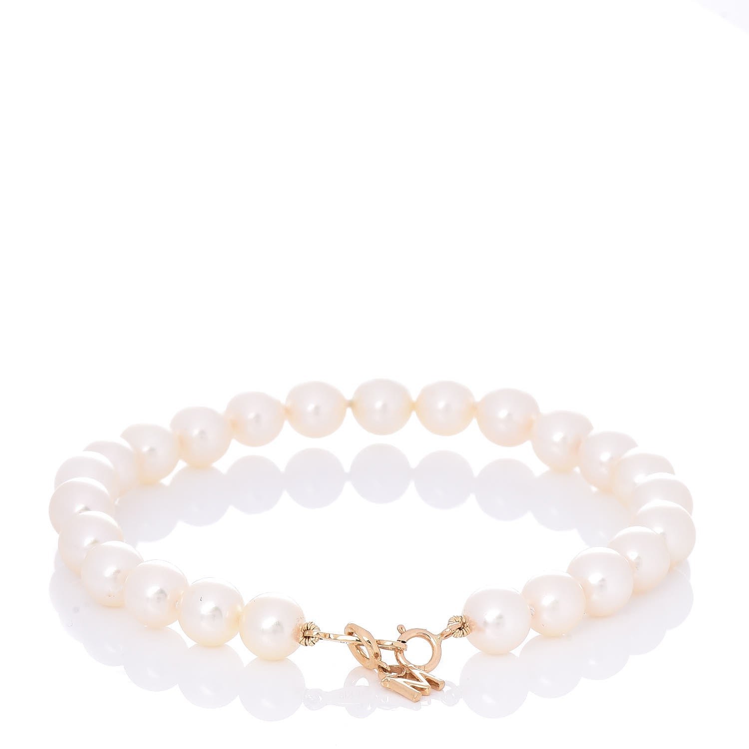 Mikimoto 18K Yellow Gold Akoya Cultured Pearl 6-6.5mm Strand Bracelet 3 of 4