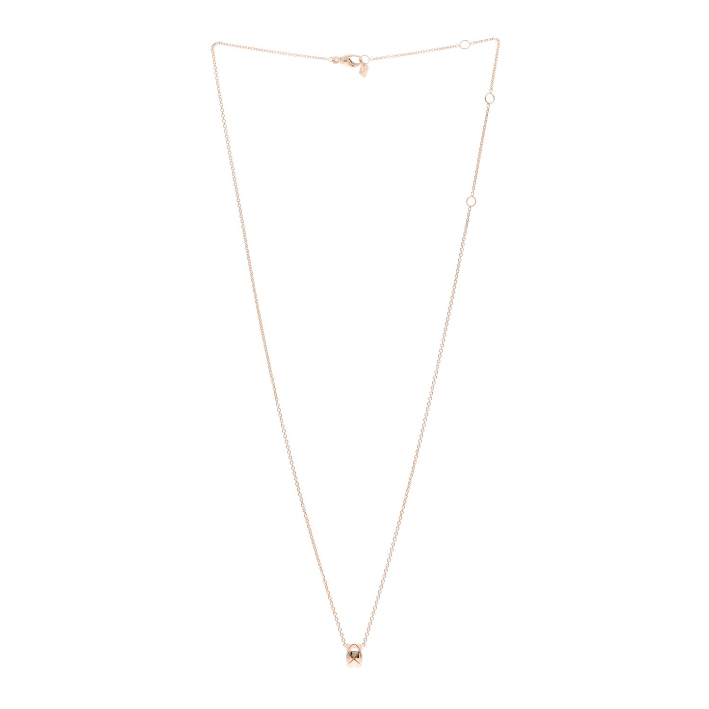 18K Beige Gold Coco Crush Round Pendant Necklace