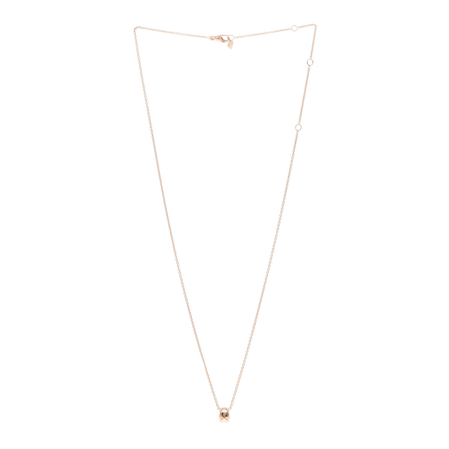 Chanel 18K Beige Gold Coco Crush Round Pendant Necklace 3 of 4