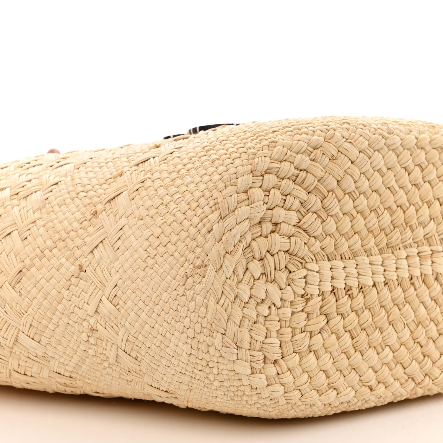 Loewe Calfskin Raffia Small Anagram Basket Tote Bag Natural Tan 9 of 10