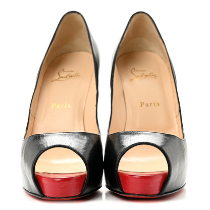 Christian Louboutin Kid Very Prive 120 Pumps 40.5 Black Red 3 of 10