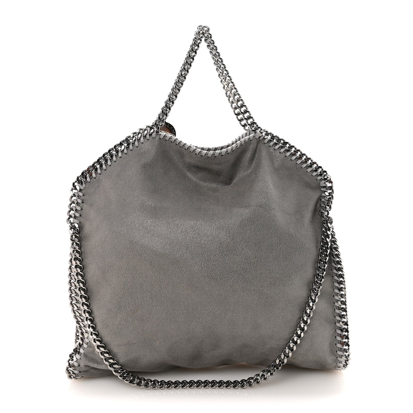 Shaggy Deer Falabella Fold Over Tote  Light Grey