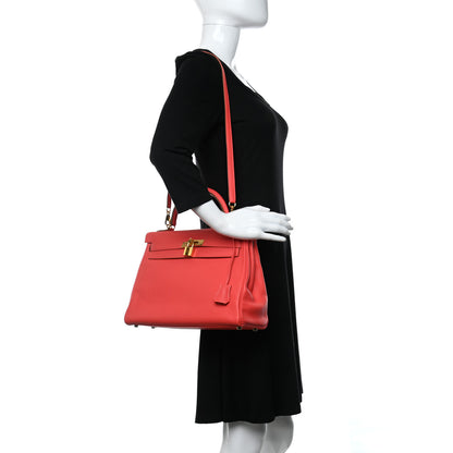 Hermes Taurillon Clemence Kelly Retourne 32 Rouge Pivoine 2 of 10