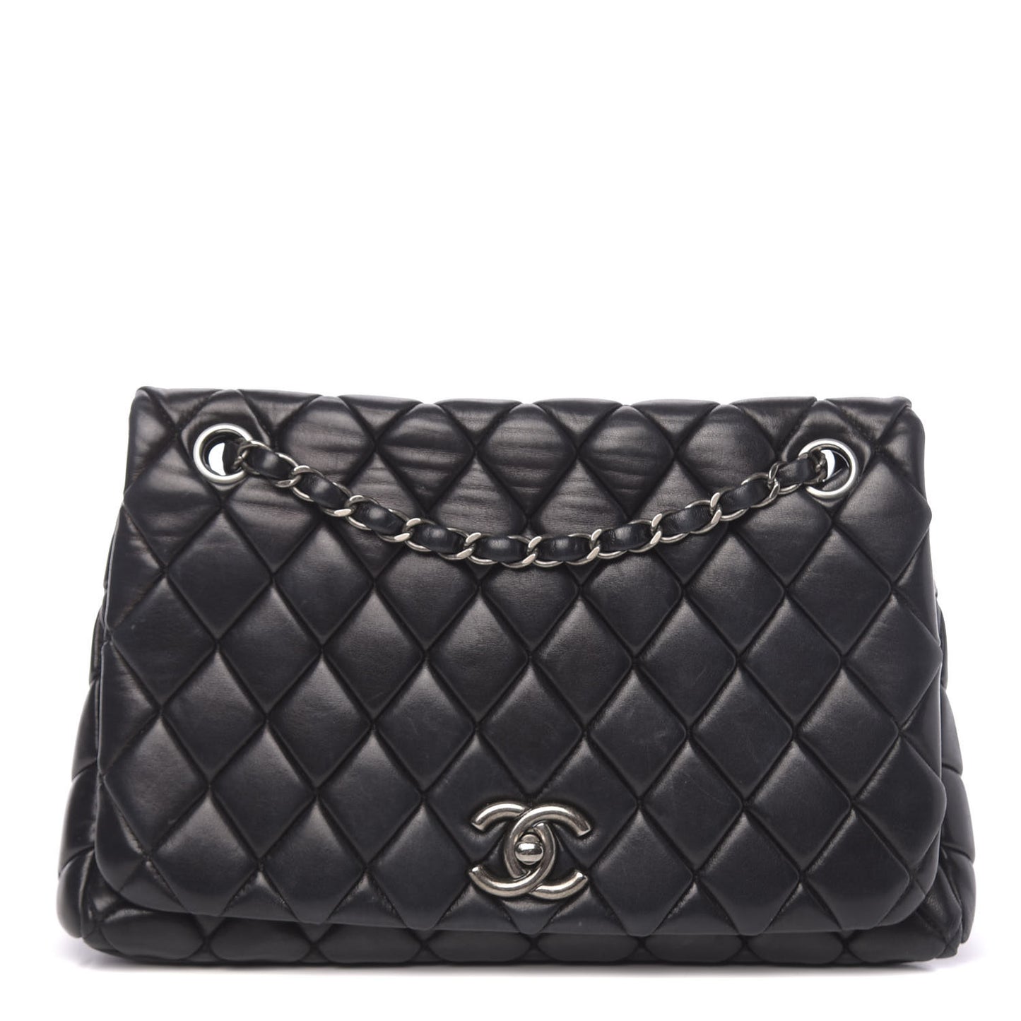 Lambskin Large New Bubble Flap Black