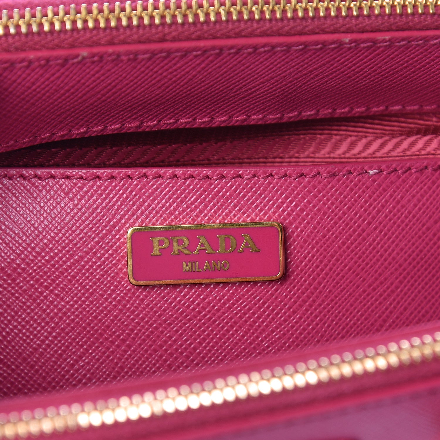 Prada Saffiano Lux Micro Galleria Double Zip Tote Fuxia 6 of 9