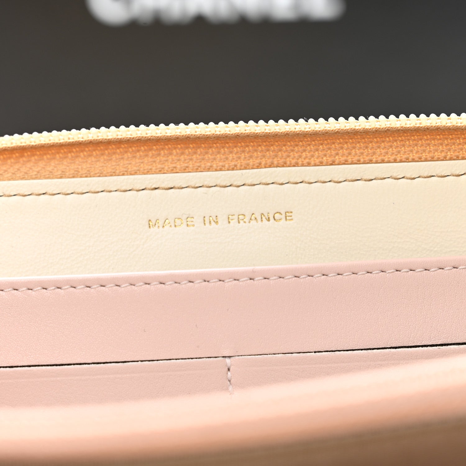 Chanel Metallic Aged Calfskin Quilted Palette Gusset Zip Around Wallet Gold 8 of 11