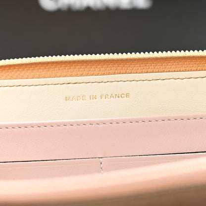 Chanel Metallic Aged Calfskin Quilted Palette Gusset Zip Around Wallet Gold 8 of 11