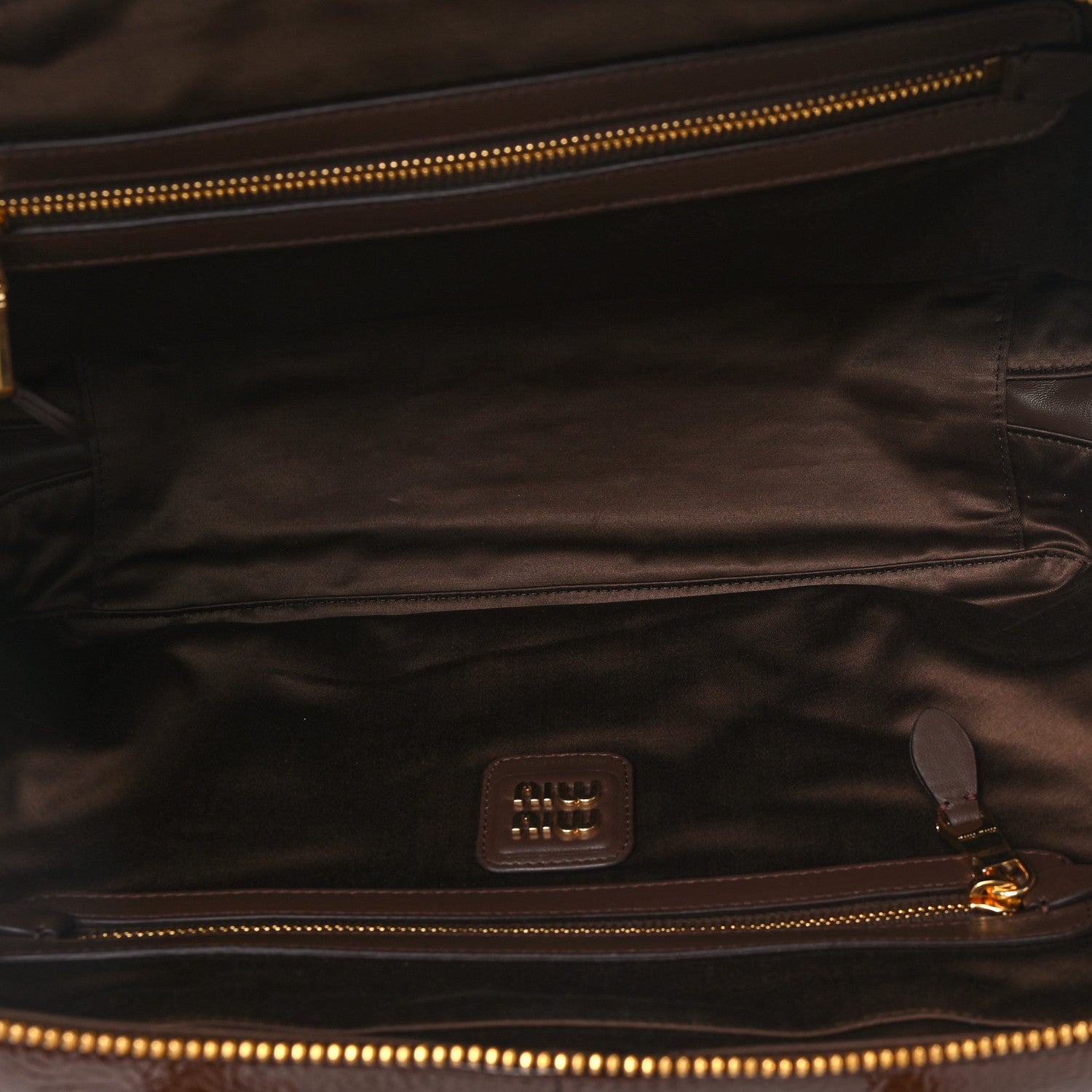 Miu Miu Naplak Patent Beau Top Handle Bag Palissandro 1632993