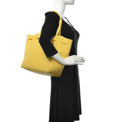 Celine Soft Grained Calfskin Small Belt Cabas Phantom Citron 2 of 8