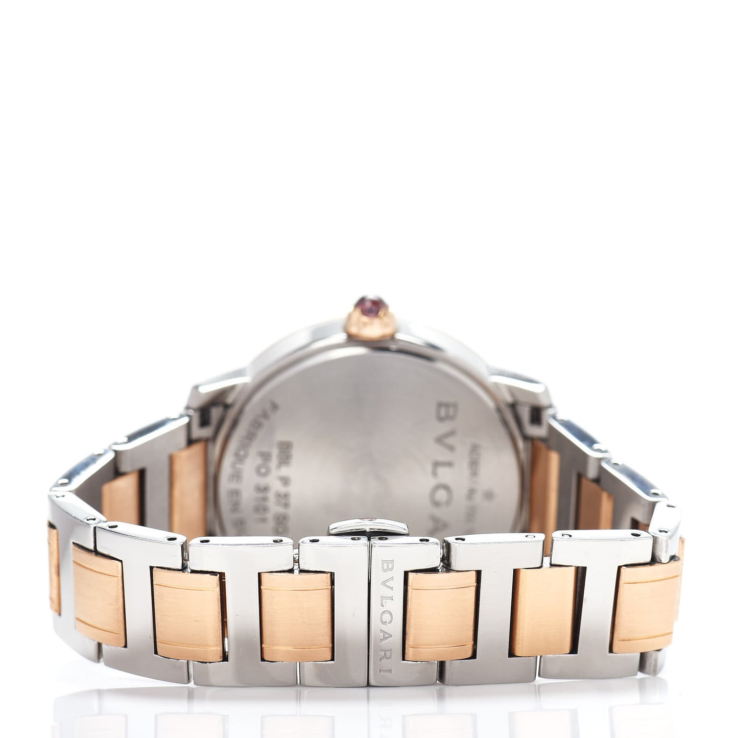 Stainless Steel 18K Rose Gold Diamond Mother of Pearl 37mm Automatic Watch