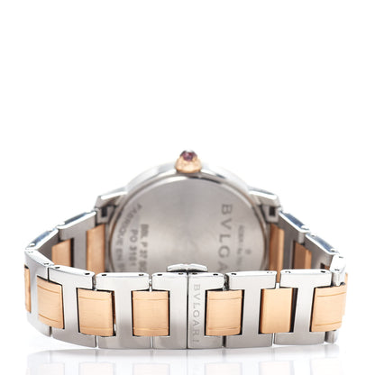 Bulgari Stainless Steel 18K Rose Gold Diamond Mother of Pearl 37mm Automatic Watch 3 of 4