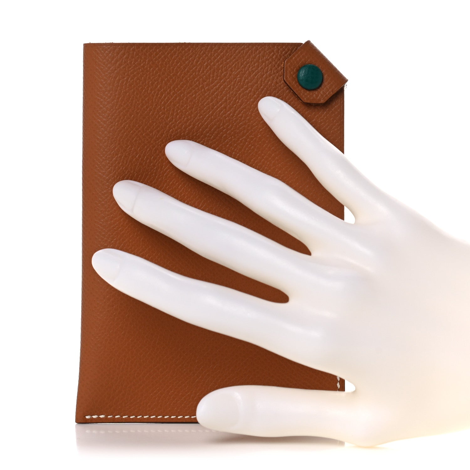 Hermes Epsom Tarmac Dot PM Passport Holder Gold Malachite 2 of 7