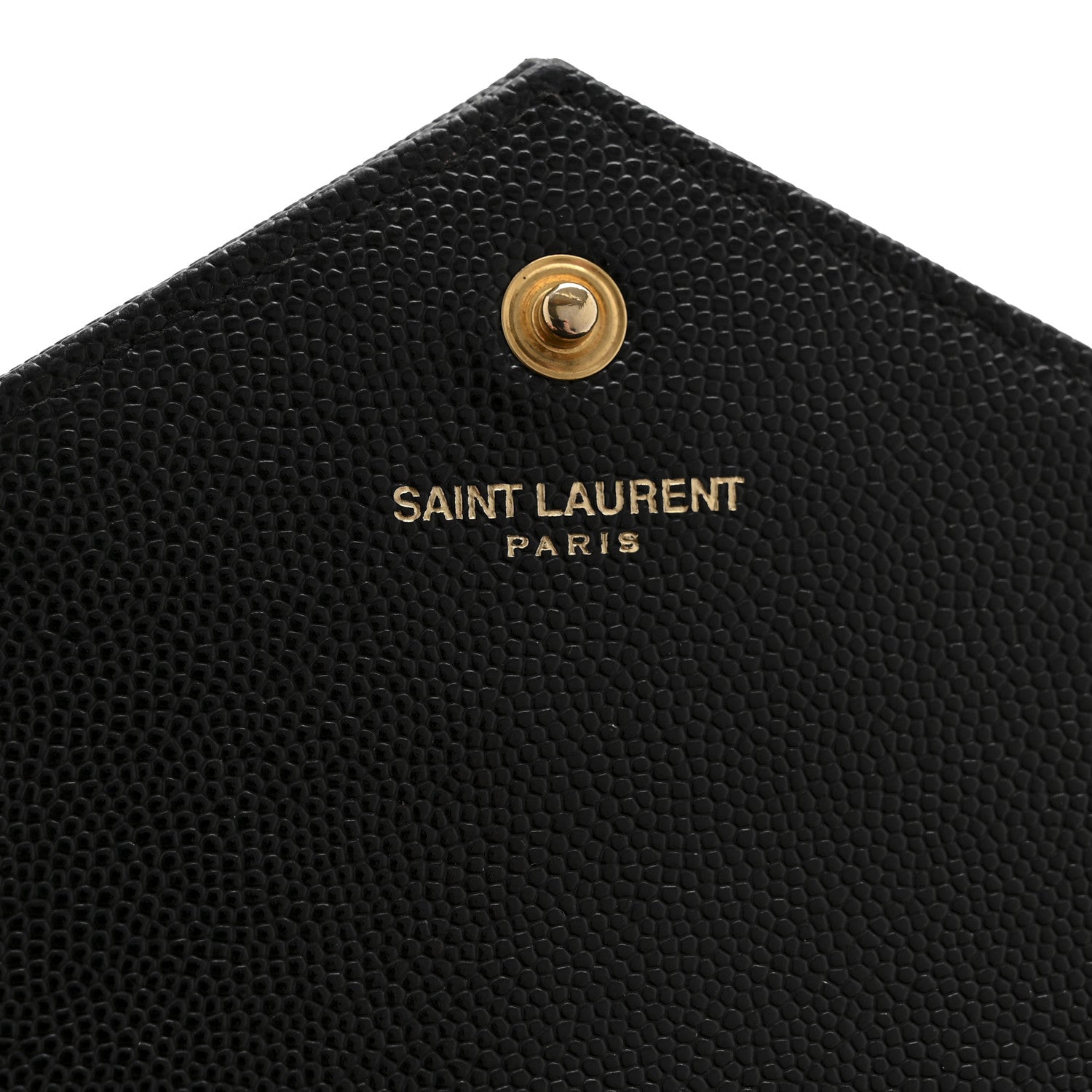 Saint Laurent Grain De Poudre Matelasse Chevron Monogram Chain Wallet Black 6 of 14