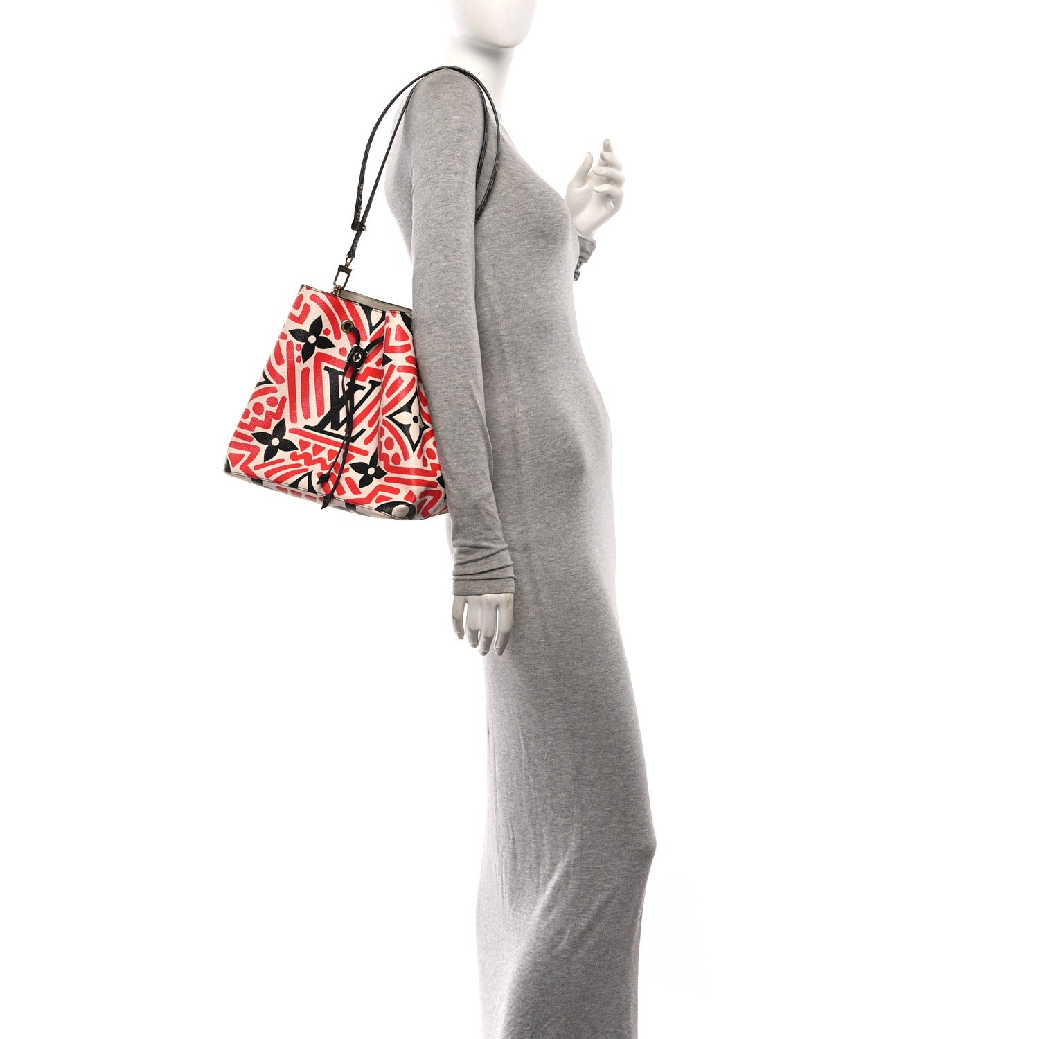 Louis Vuitton Monogram Giant Crafty NeoNoe MM Creme Rouge Black 2 of 9