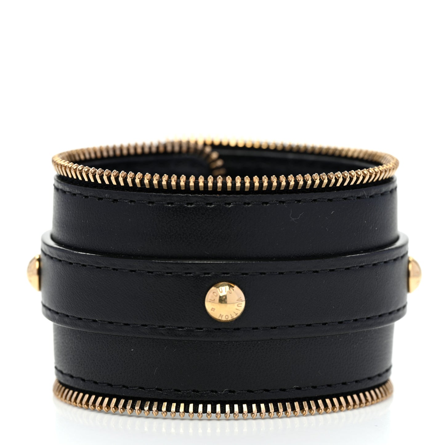 Calfskin Zippy Cuff Bracelet Black