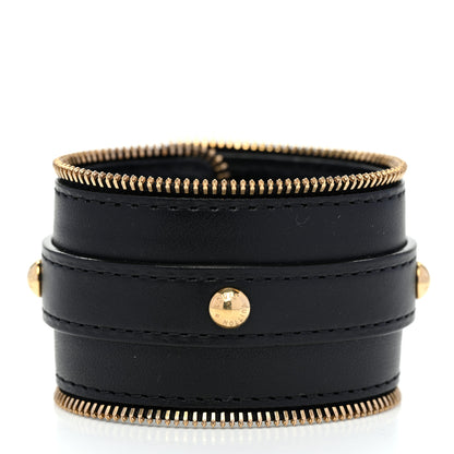 Louis Vuitton Calfskin Zippy Cuff Bracelet Black 3 of 6