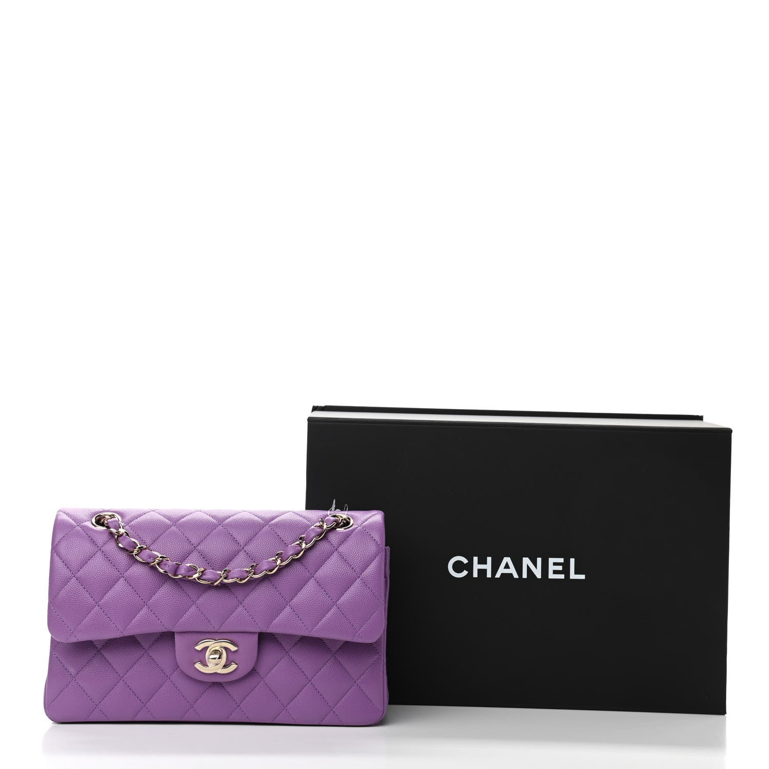 Chanel Caviar Quilted Small Double Flap Purple 11 of 11
