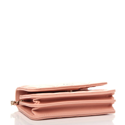 Chanel Lambskin Quilted Mini Wallet On Chain WOC Light Pink 4 of 11