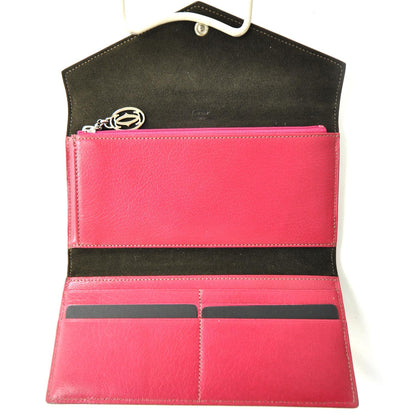 Cartier Goatskin Leather Les Must Long Slim Wallet Fuchsia 5 of 7