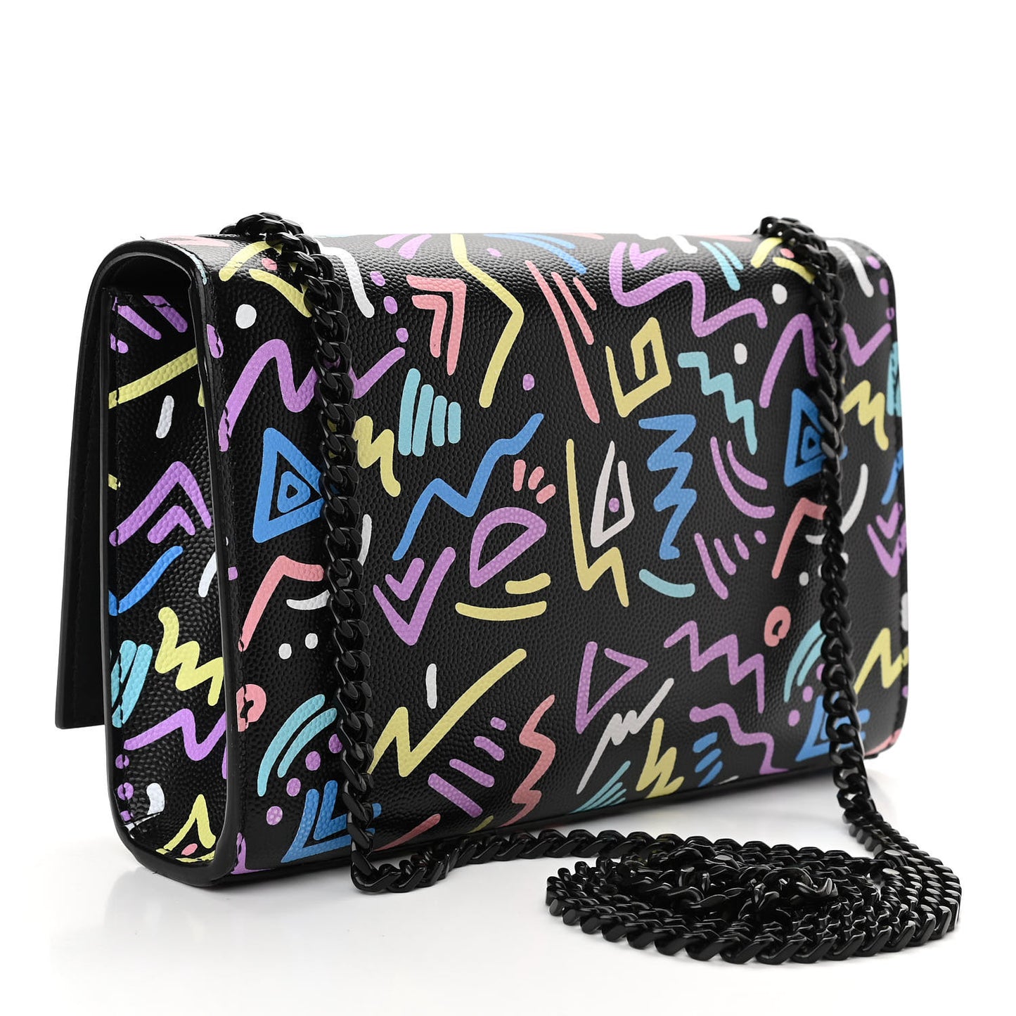 Grain De Poudre Small Monogram Graphic Print Kate Satchel Black