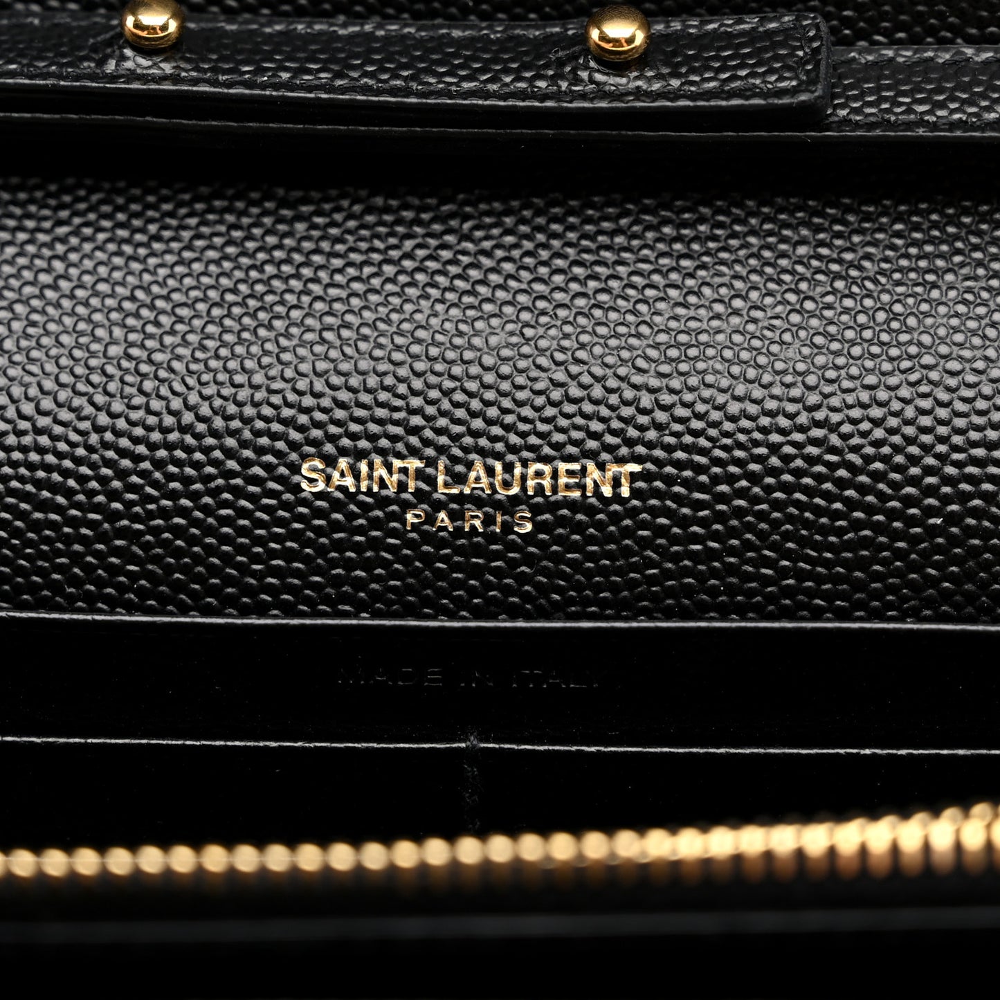 Grain De Poudre Matelasse Chevron Monogram Chain Wallet Black