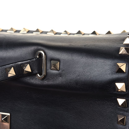 Valentino Garavani Vitello Rockstud Single Handle Flap Tote Black 6 of 7