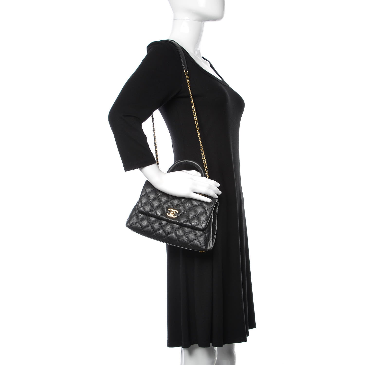 Chanel Caviar Quilted Mini Coco Handle Flap Black 2 of 10