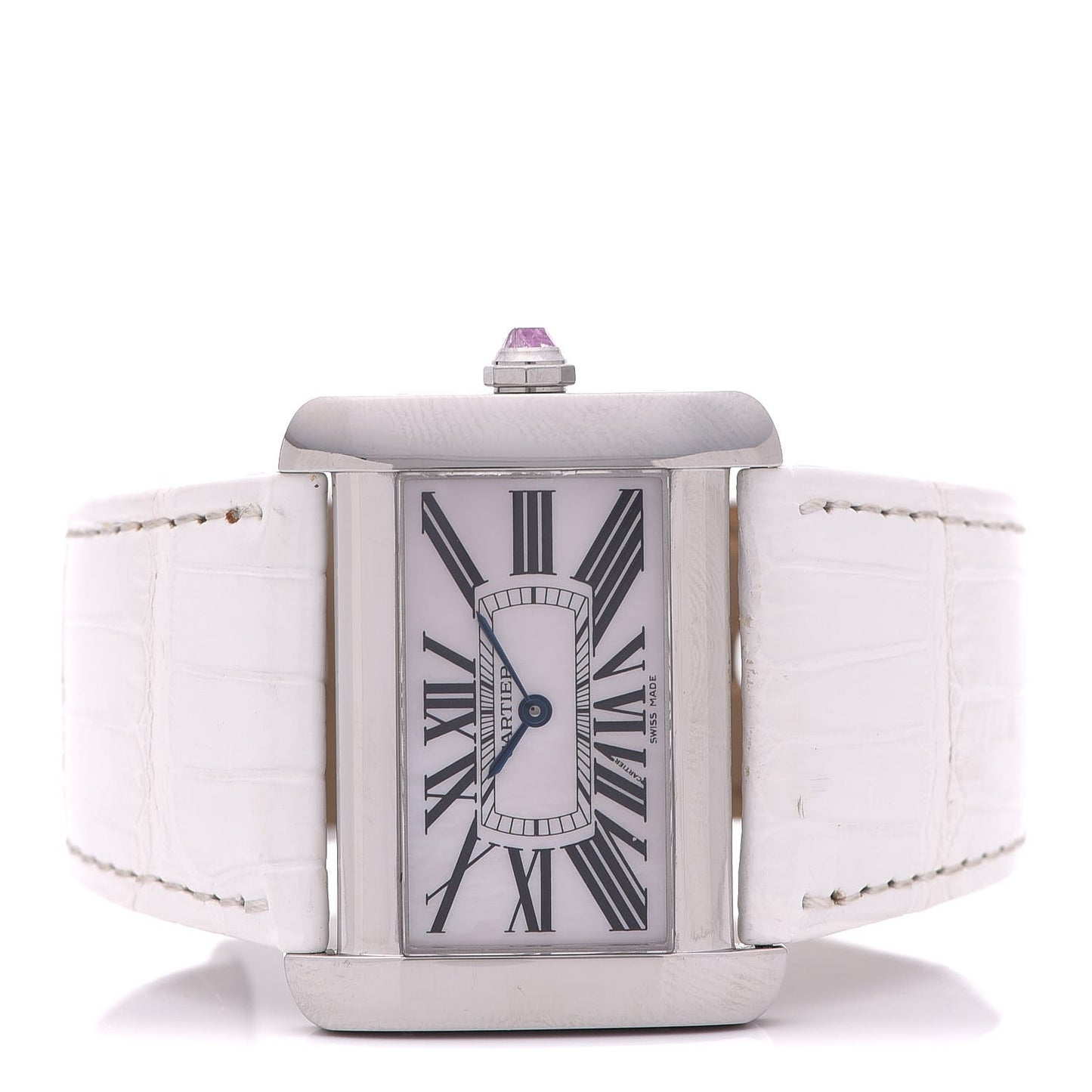 Stainless Steel Alligator 32mm Tank Divan Quartz Watch White
