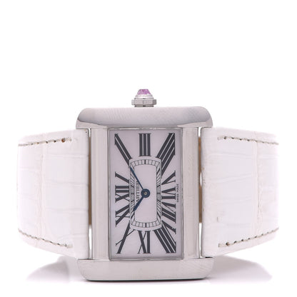 Cartier Stainless Steel Alligator 32mm Tank Divan Quartz Watch White 3 of 13