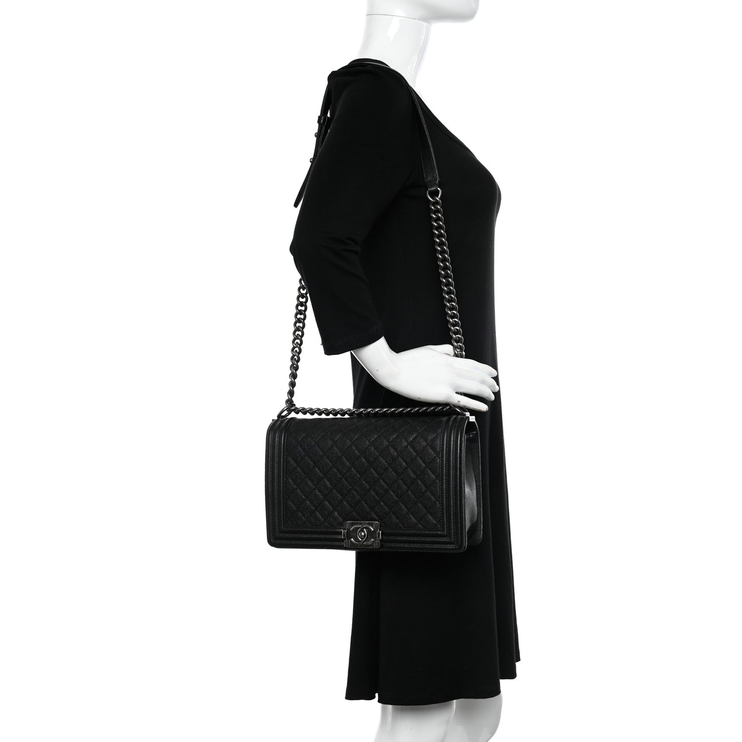 Caviar Quilted New Medium Boy Flap Black