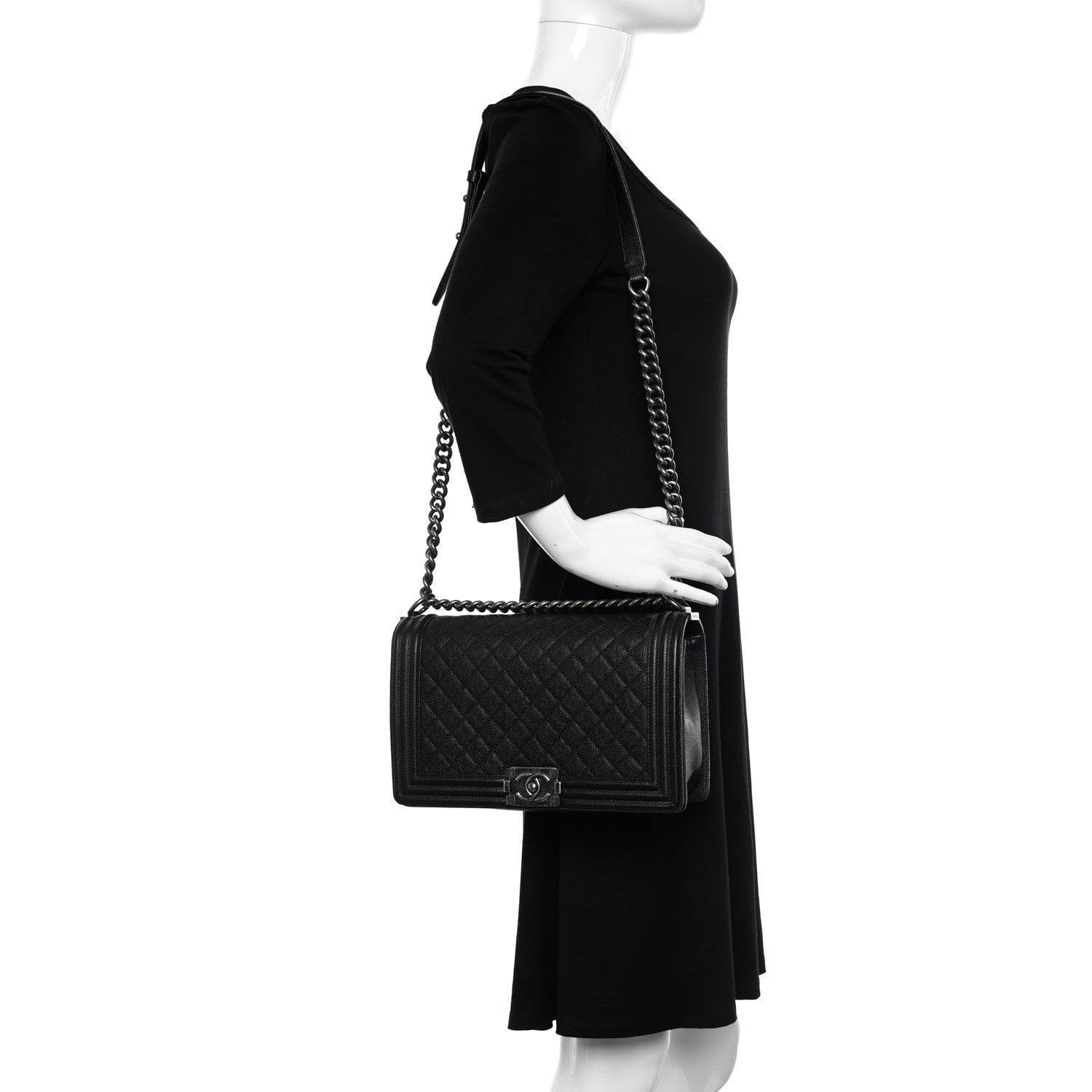 Chanel Caviar Quilted New Medium Boy Flap Black 2 of 11