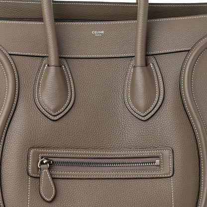 Celine Drummed Calfskin Mini Luggage Souris 9 of 11